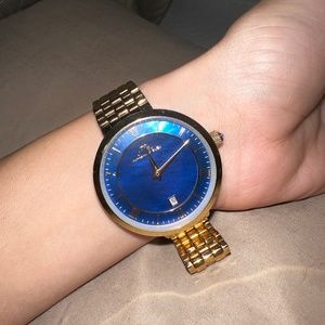 Porsamo Bleu Priscilla Luxury Women's Stainless Steel Watch, Gold, Blue 932BPRS